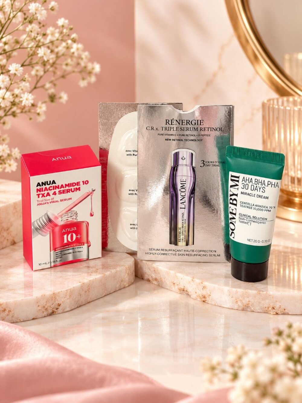 Anua Niacinamide Serum Lancome Retinol Some By Mi Cream Mini Skincare Bundle